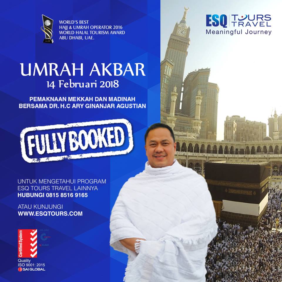 esq tours travel | paket umroh 2018 | daftar umroh 2018 | umroh akbar ary ginanjar agustian