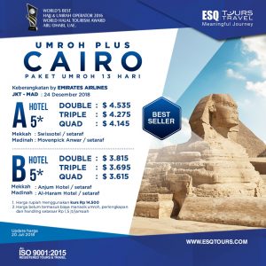 ESQ Tours Travel | Harga Paket Umroh plus cairo mesir desember 2018