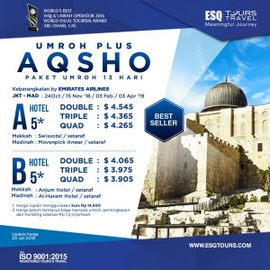 ESQ Tours Travel | Harga paket umroh plus aqsho 2018 | paket umroh plus aqsho 2019