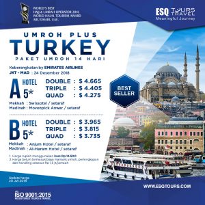 ESQ Tours Travel | Harga paket umroh plus turki desember 2018