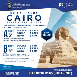 ESQ Tours Travel Umroh Plus cairo desember akhir tahun 2018