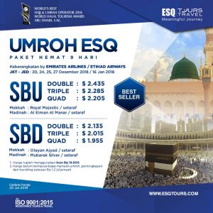 ESQ Tours Travel | harga paket umroh murah desember 2018 | paket umroh murah 2019
