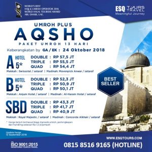 ESQ Tours Travel | Umroh Akbar Umroh plus Aqsho 2018