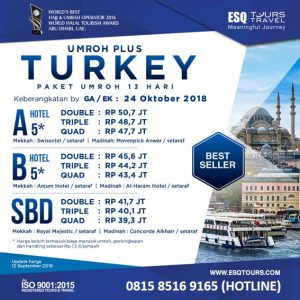 ESQ Tours Travel | Umroh Akbar Umroh plus Turki 2018