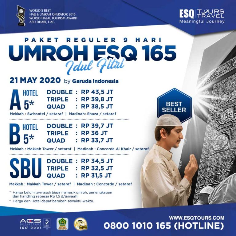Jadwal Biaya Paket Umroh Plus 2020 ESQ Tours