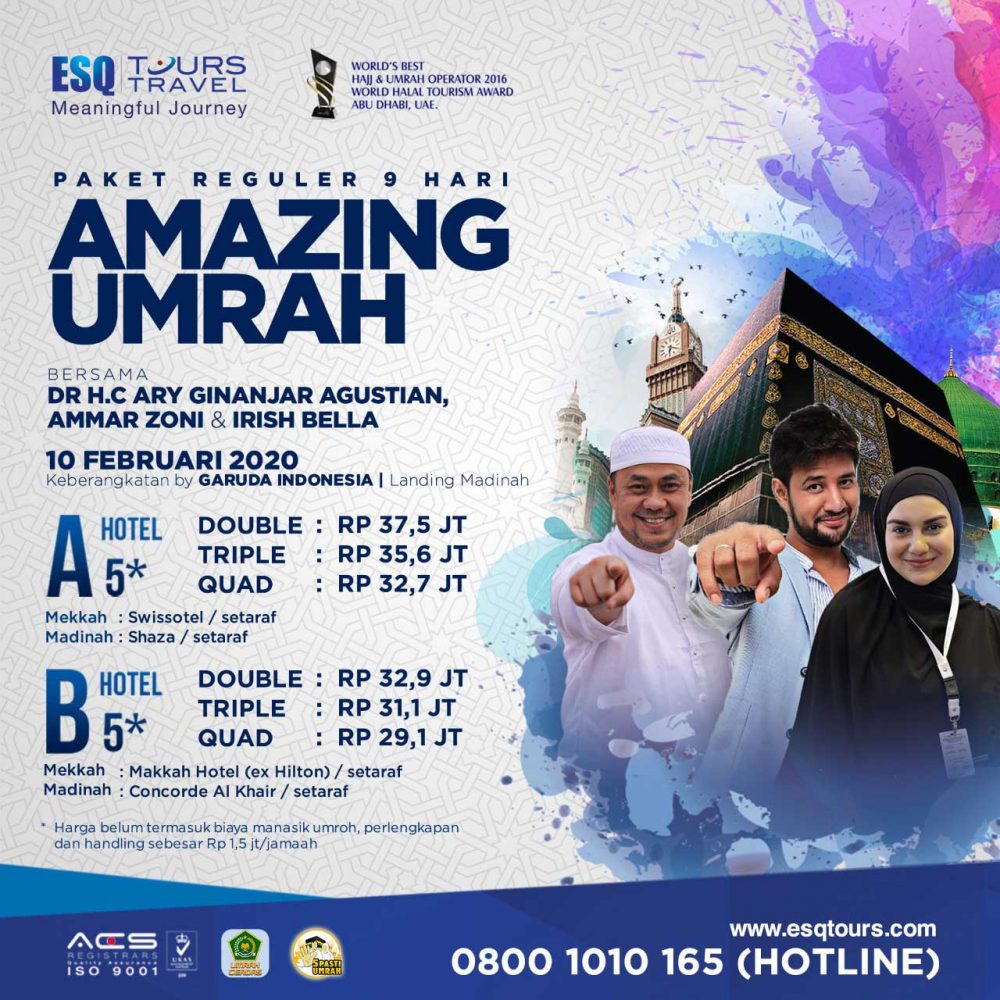Jadwal Biaya Paket Umroh Plus 2020 ESQ Tours